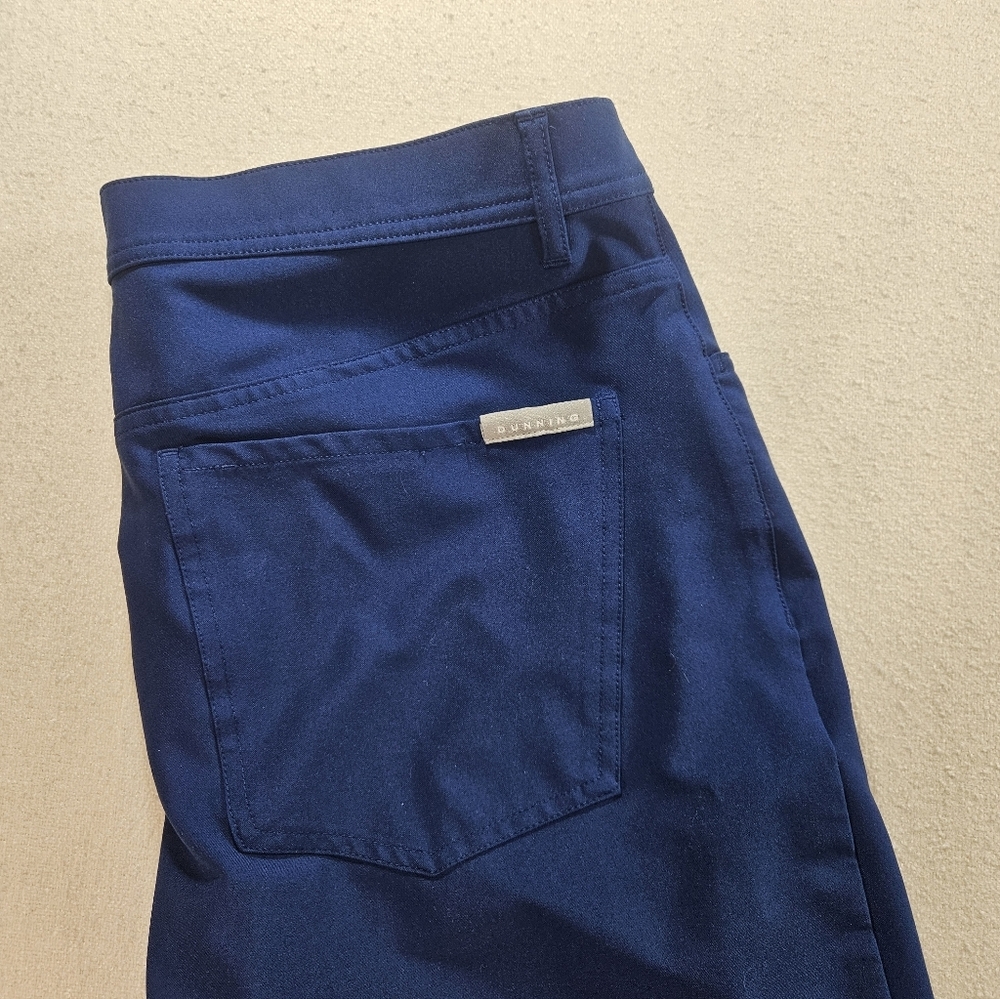Dunning Golf Pants 36x30 Navy Performance 5 Pocket - Picture 2 of 8
